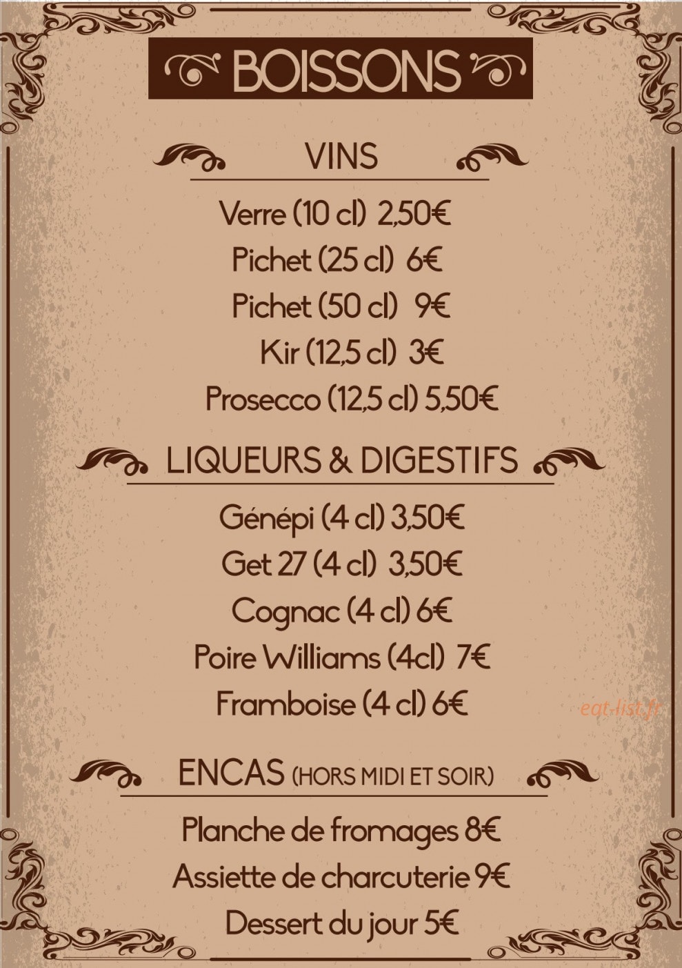 A la Tasse à Moustache — carte page 4