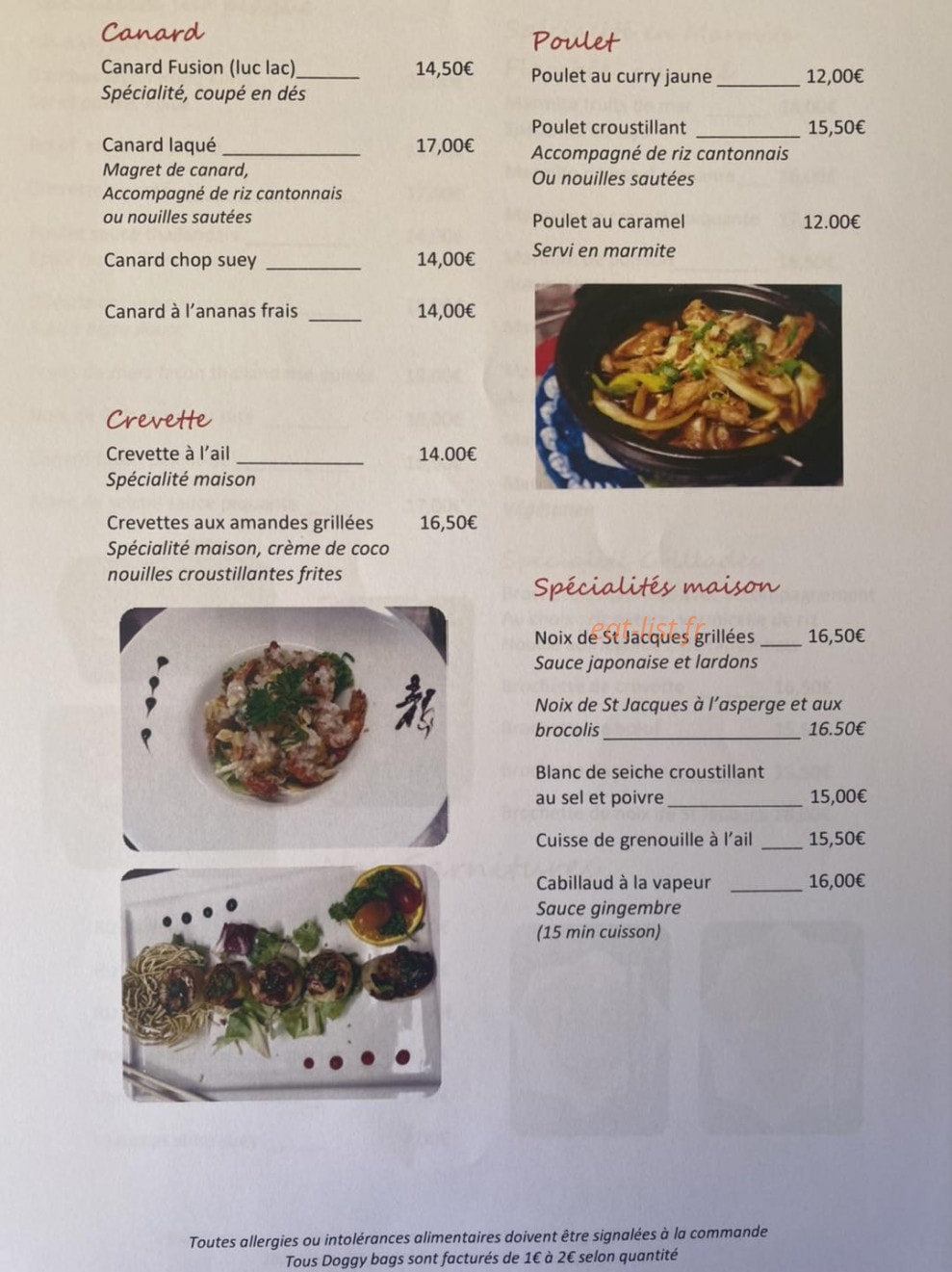Asia fusion — carte page 5