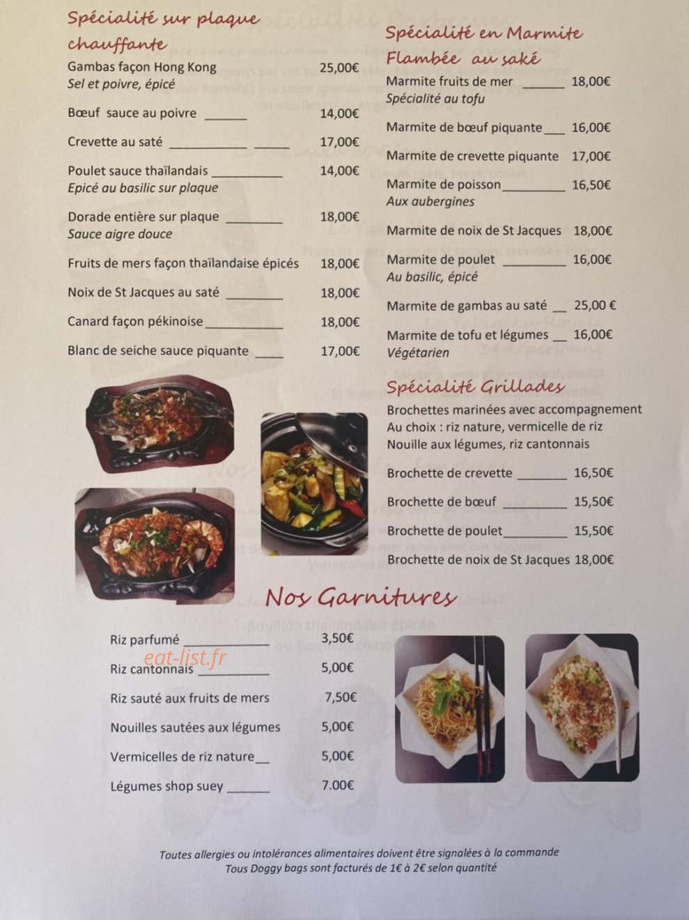 Asia fusion — carte page 4
