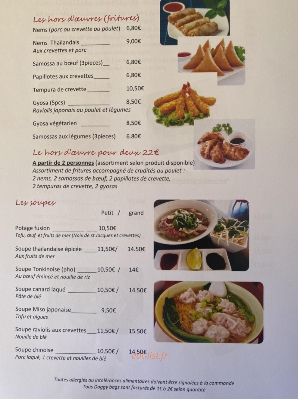 Asia fusion — carte page 2
