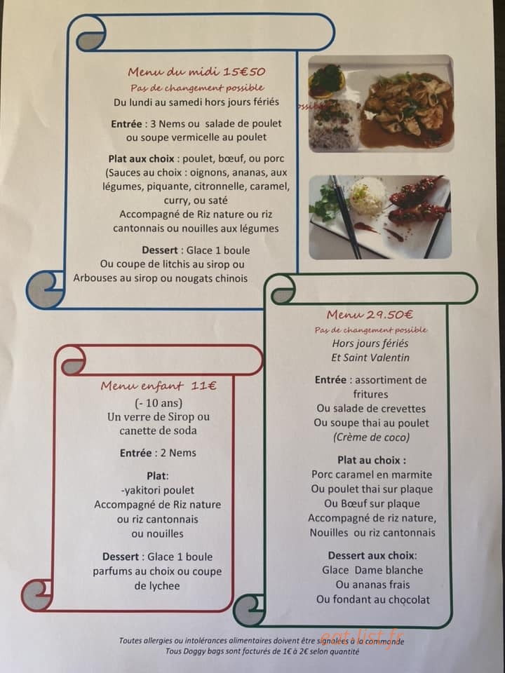 Asia fusion — carte page 6