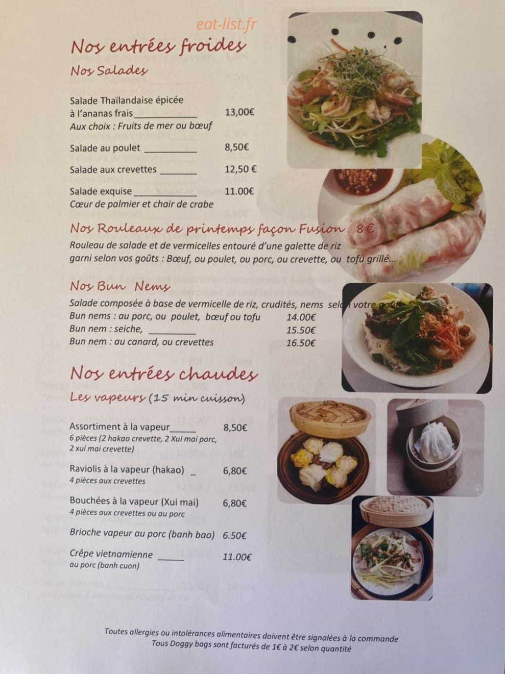 Asia fusion — carte page 1