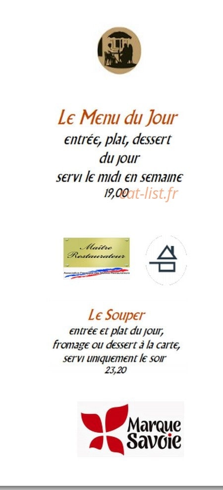 Auberge d'Anthy — carte page 1