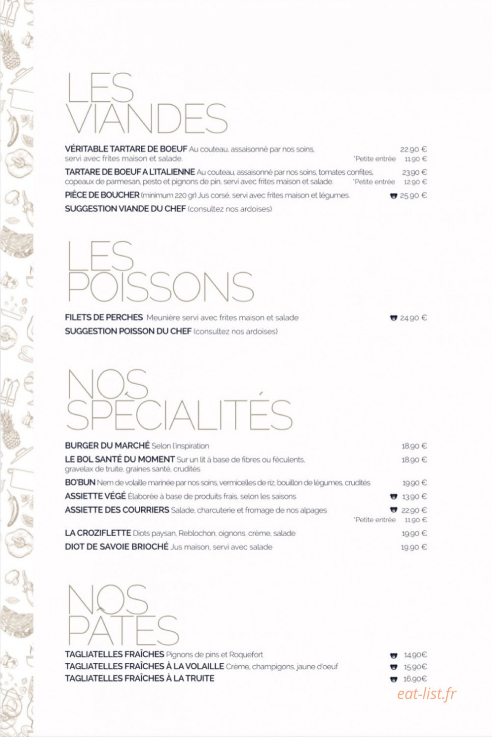 Bar des Courriers — carte page 2