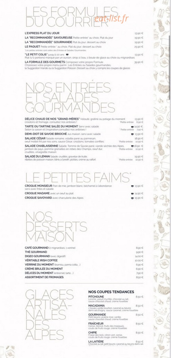 Bar des Courriers — carte page 1