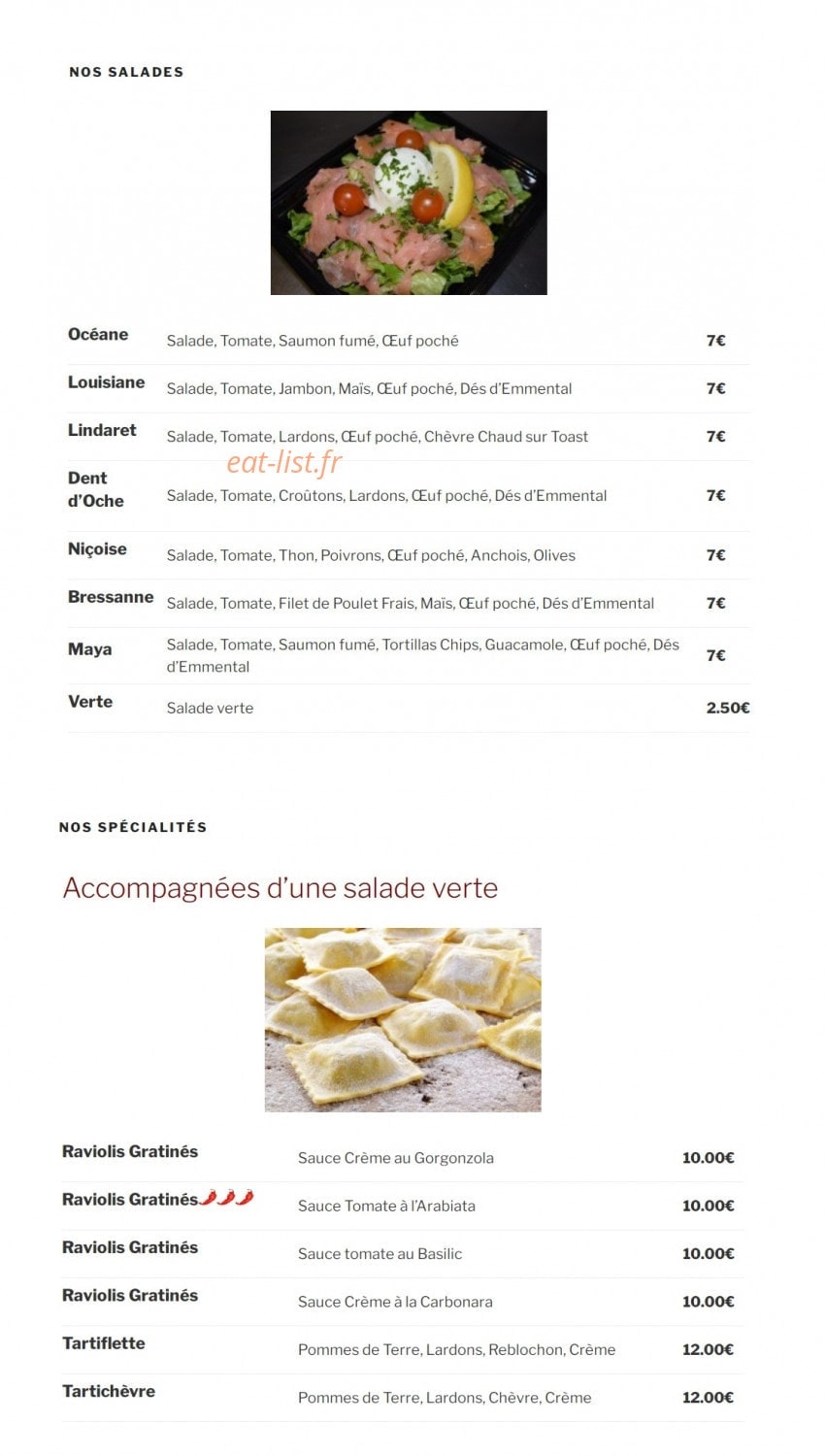 Bella Pizza — carte page 7