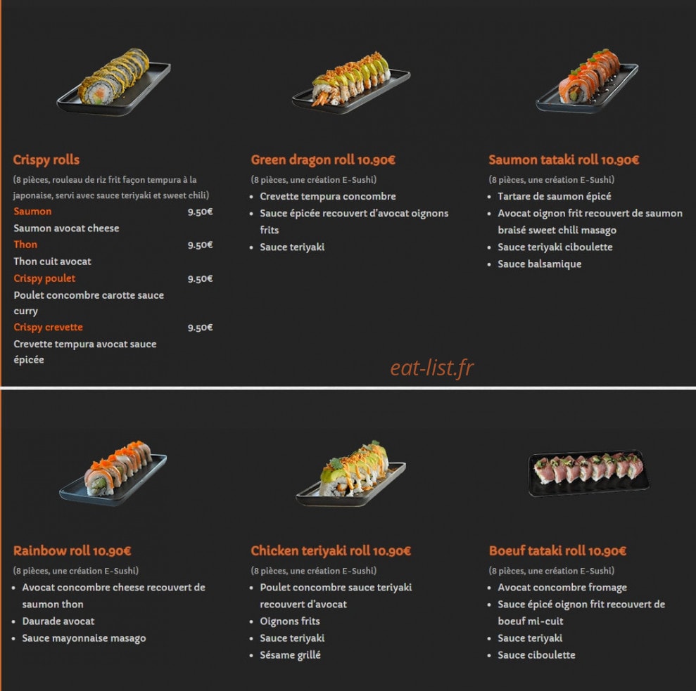 E-Sushi — carte page 6