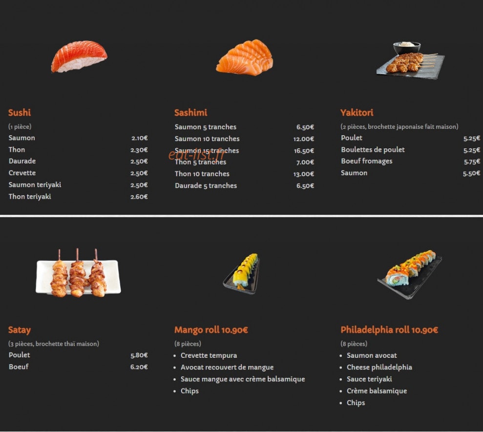 E-Sushi — carte page 5