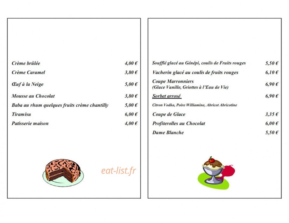 Carte et menu de Hôtel A l'Ombre des Marronniers à Thonon les Bains — Les sélections du terroir suite