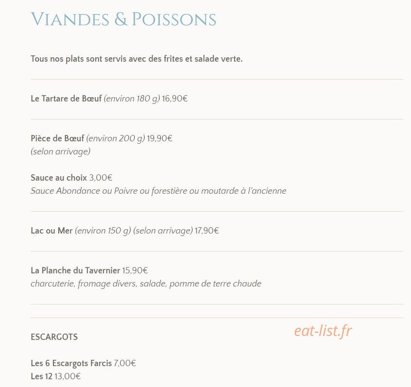 La Taverne d'Ici et d'Ailleurs — carte page 1