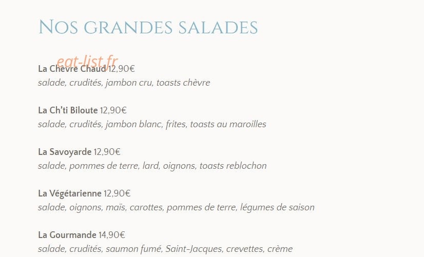 La Taverne d'Ici et d'Ailleurs — carte page 2