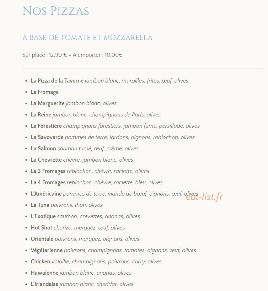 La Taverne d'Ici et d'Ailleurs — carte page 4