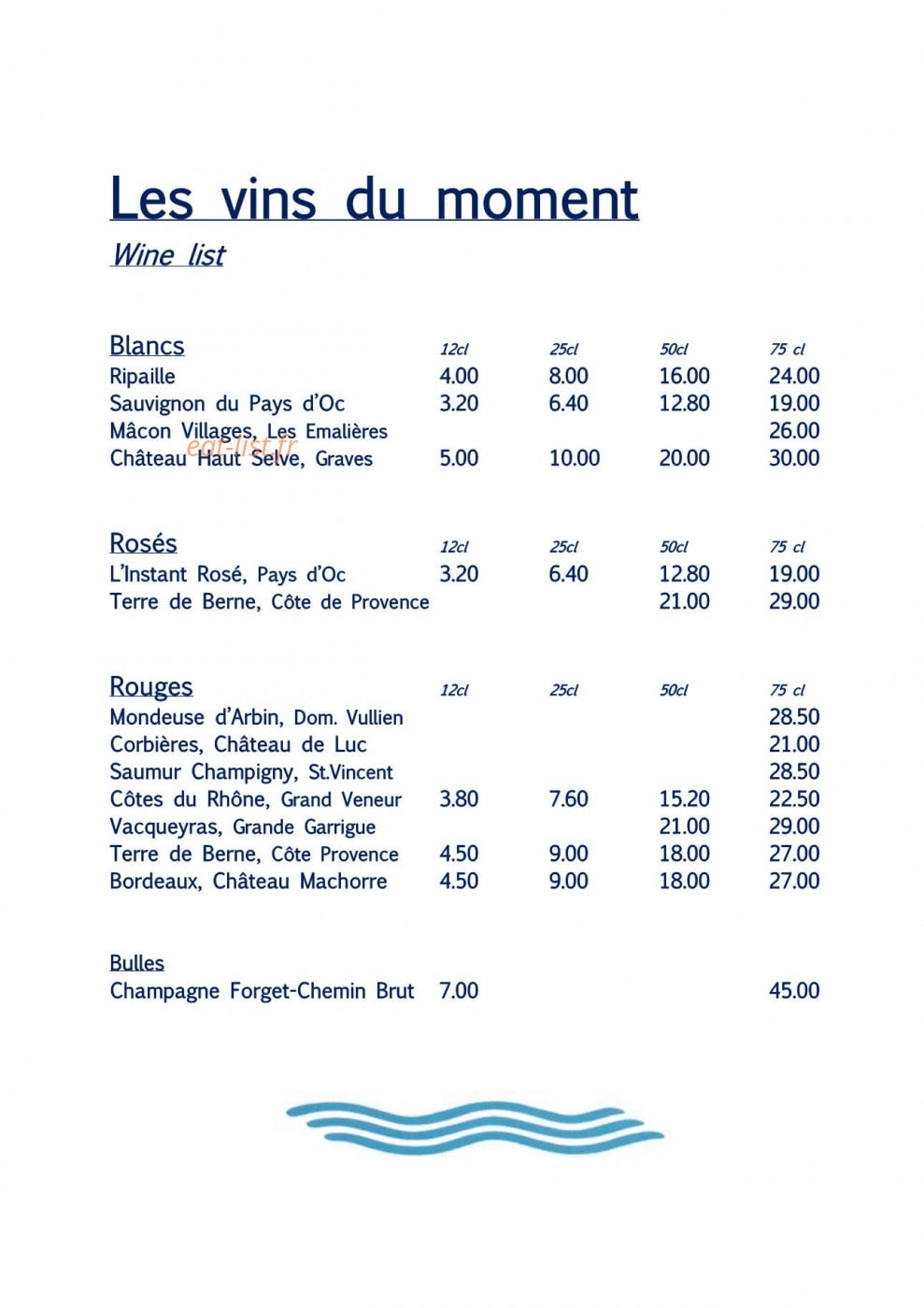 Le BistrÔ — carte page 7