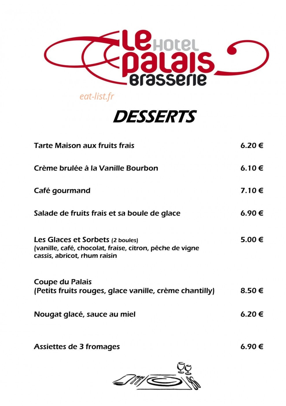 Le Café du Palais — carte page 5