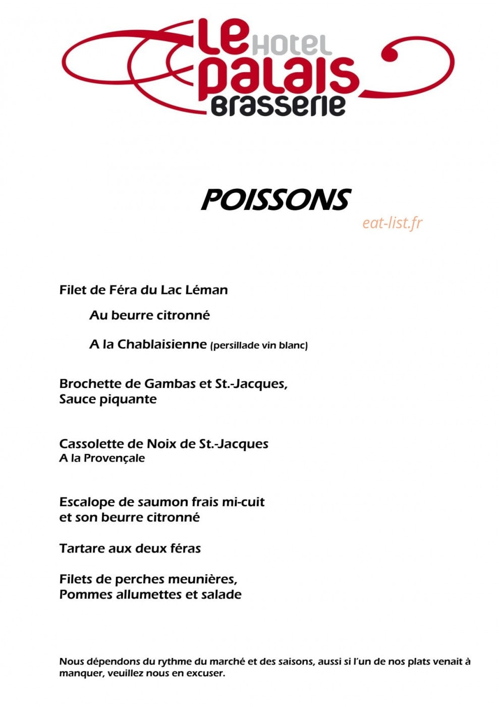 Le Café du Palais — carte page 2