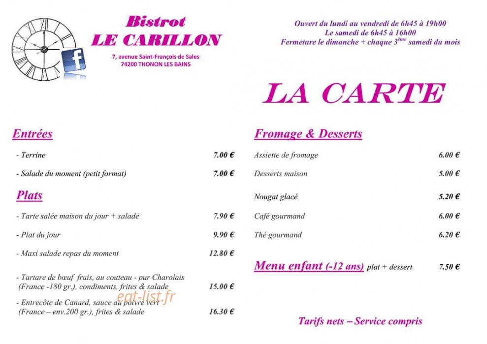 Le carillon — carte page 1