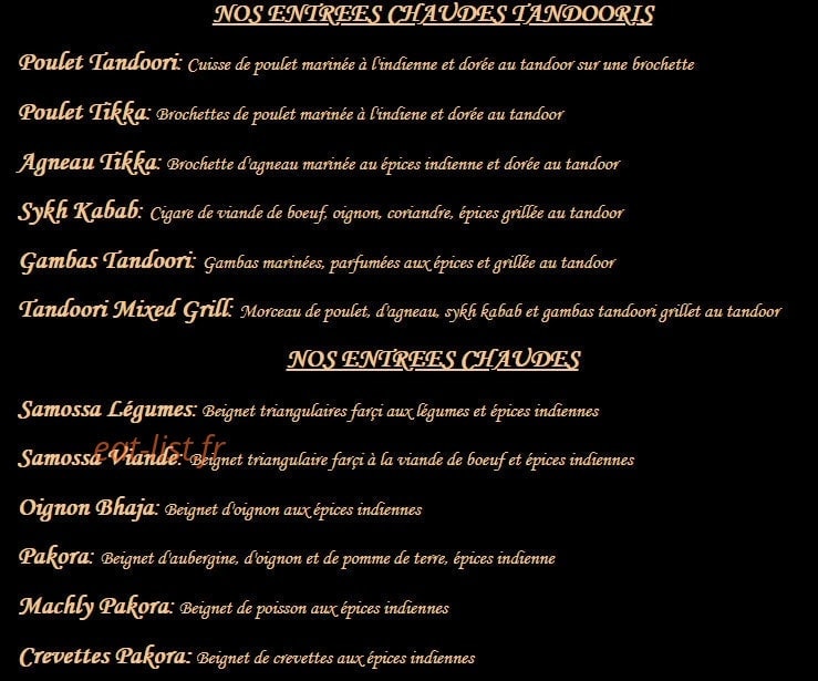 Le Shalimar — carte page 1