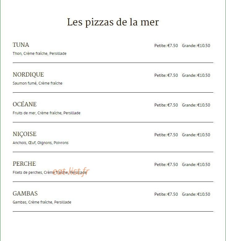 Pizza Fresca — carte page 4