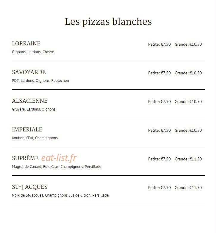 Pizza Fresca — carte page 3