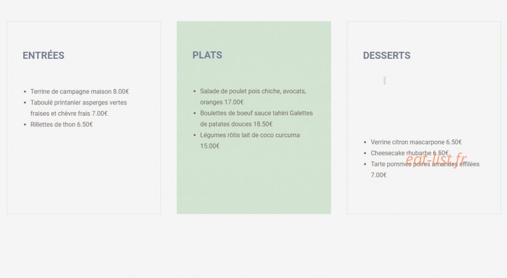 Saveur Bohème — carte page 1