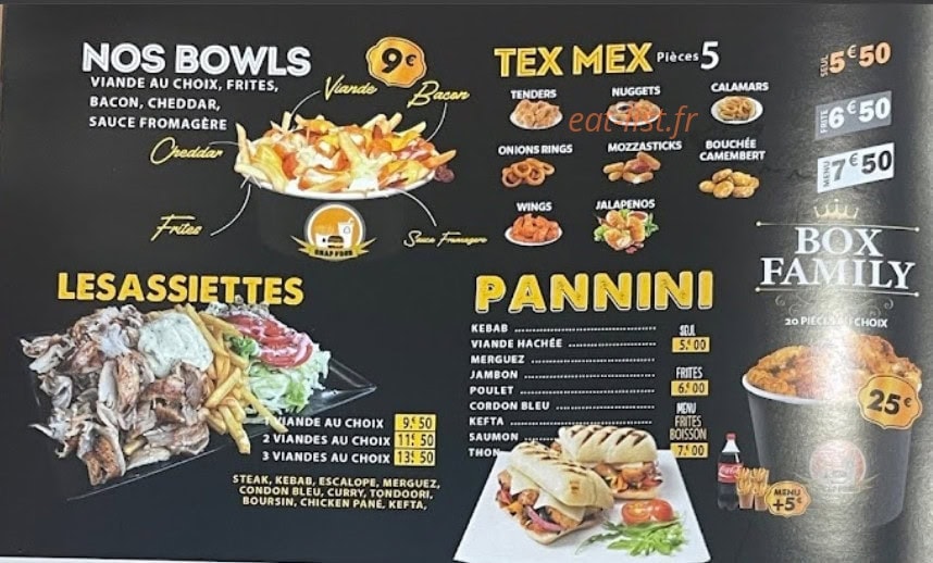 Snap Food — carte page 3