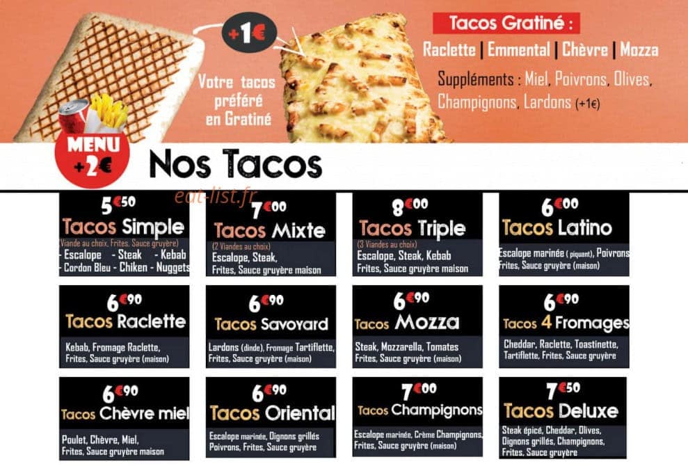 Tacos n burger — carte page 2