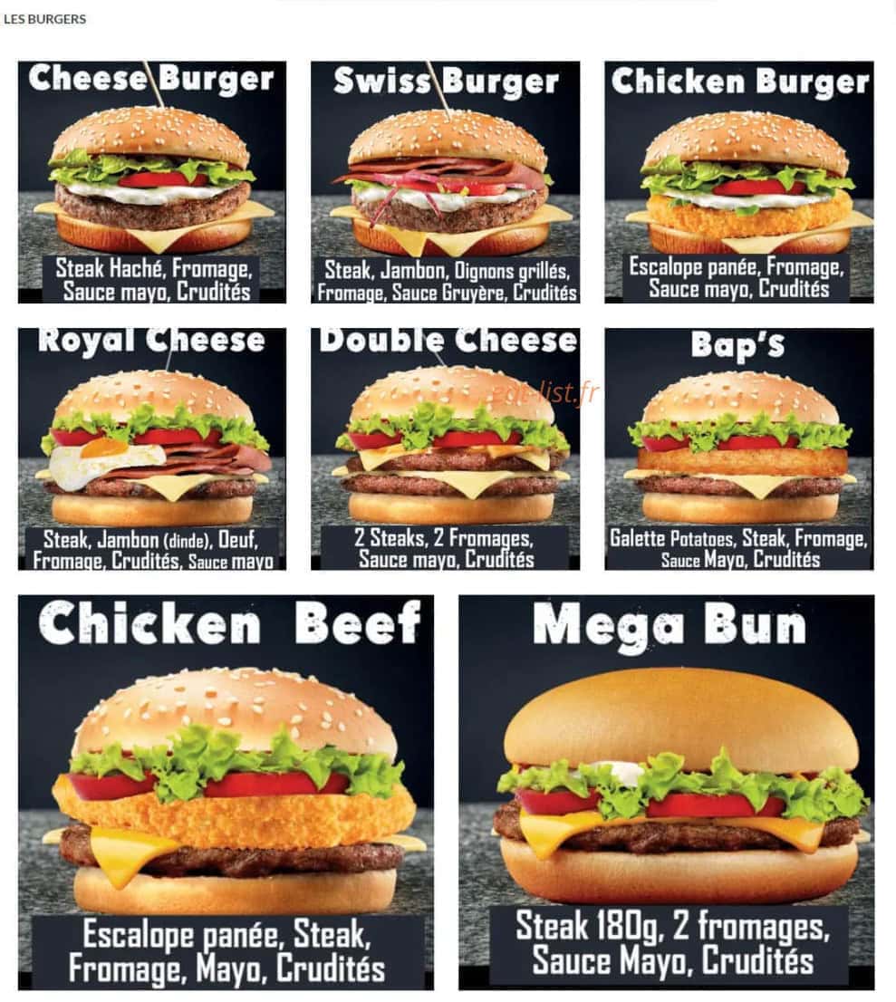 Tacos n burger — carte page 1