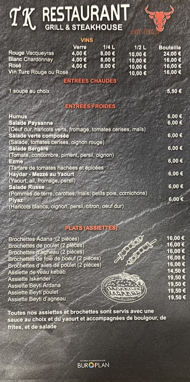 Thonon Kebab — carte page 1