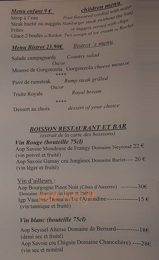 Bistrot du coin — carte page 3