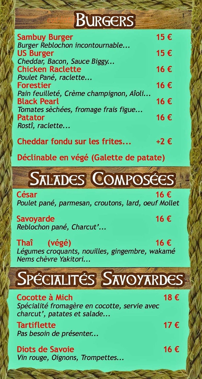 L'Auberge Du Boucanier — carte page 1