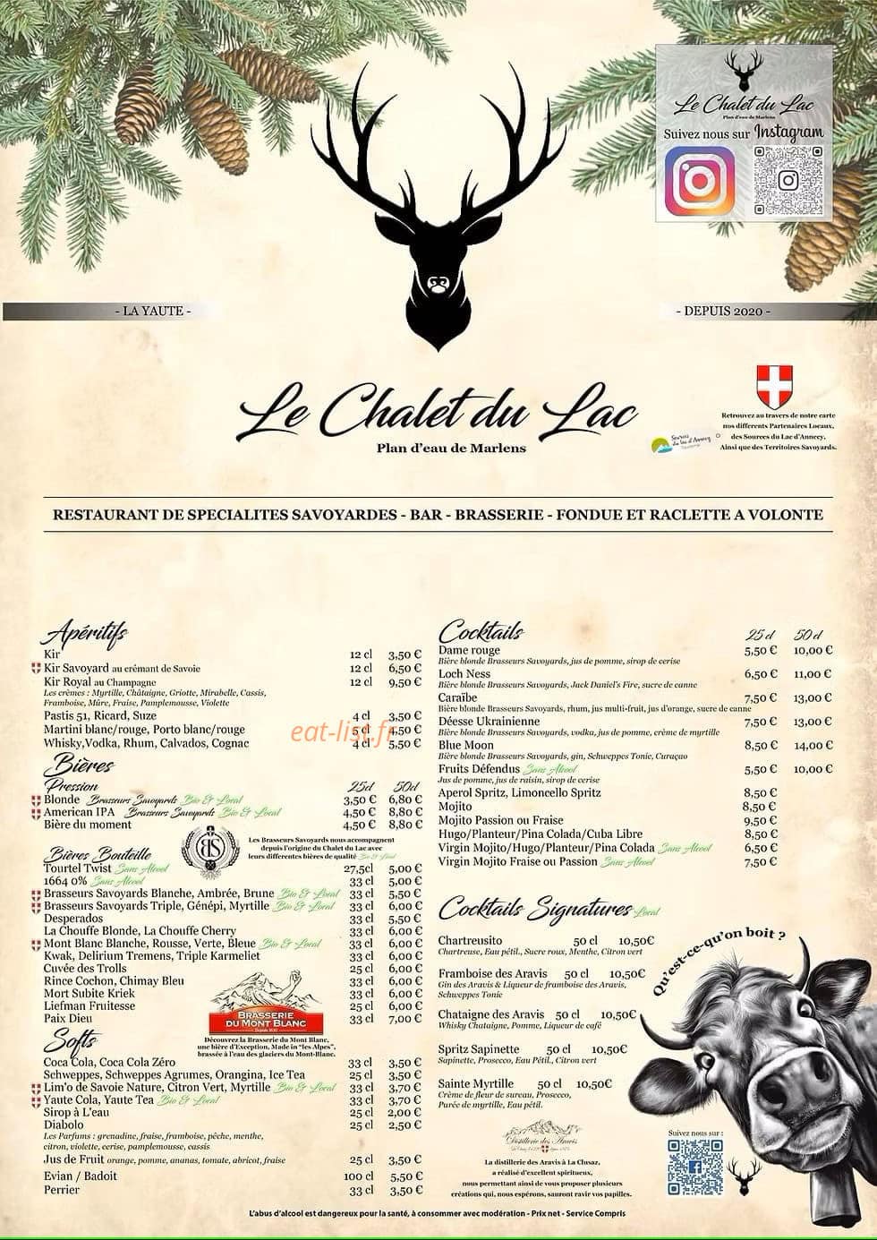 Le Chalet du Lac — carte page 1