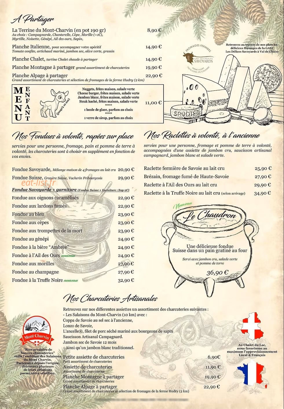 Le Chalet du Lac — carte page 4