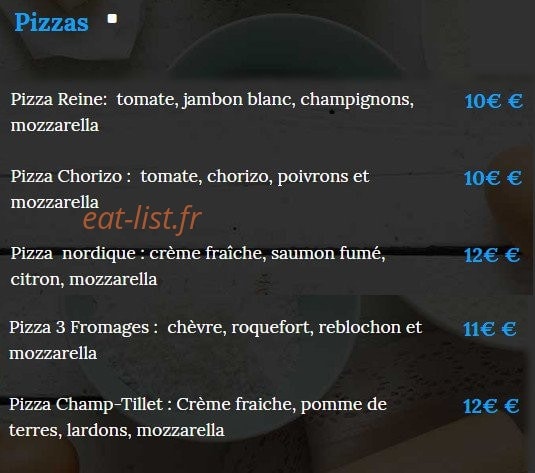 Restaurant Champ Tillet — carte page 4