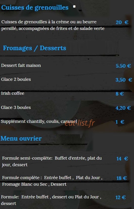 Restaurant Champ Tillet — carte page 3