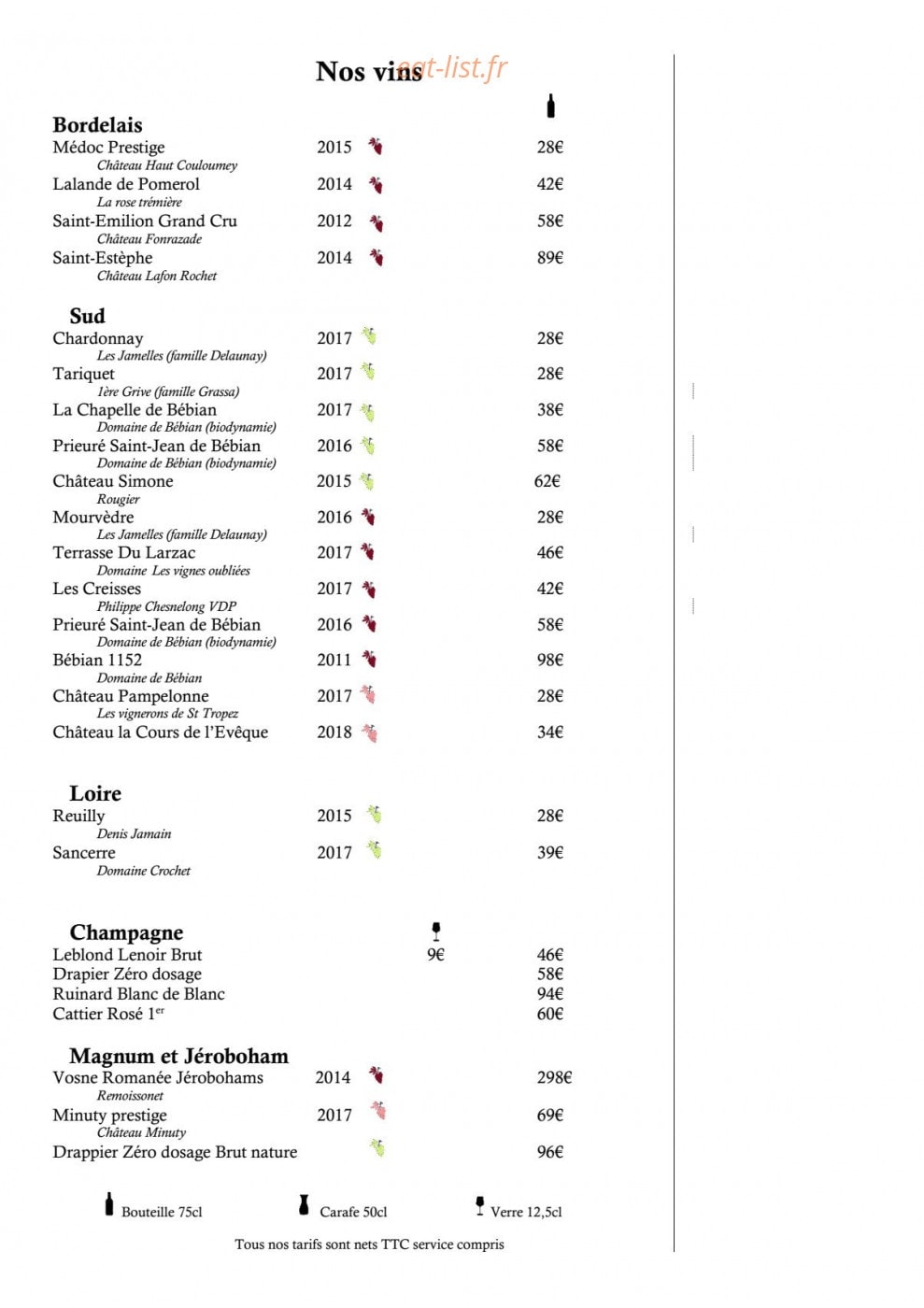 Bistro Les 2 Mules — carte page 9