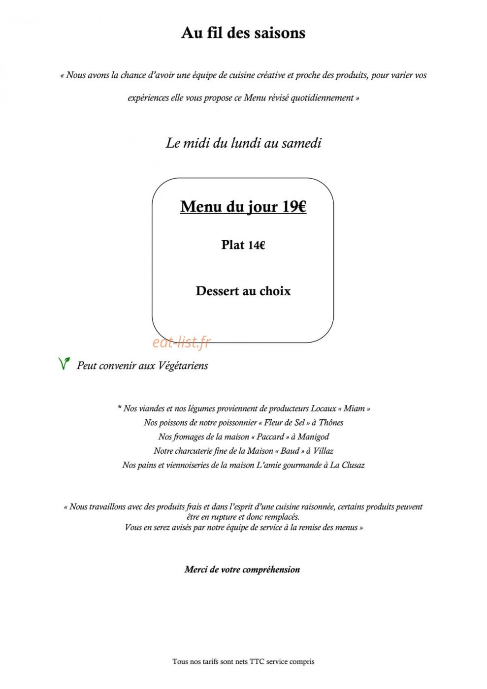 Bistro Les 2 Mules — carte page 2