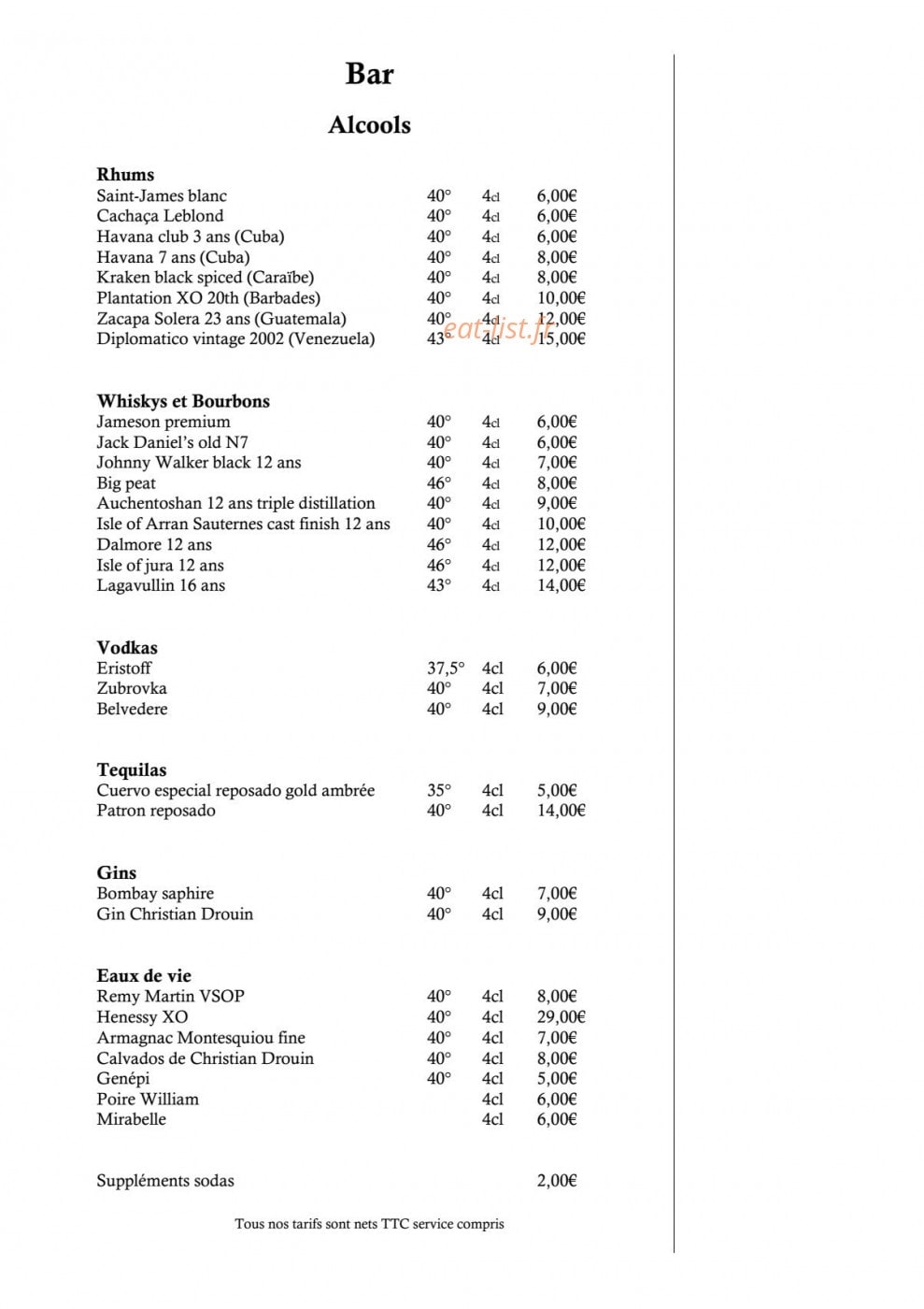 Bistro Les 2 Mules — carte page 6