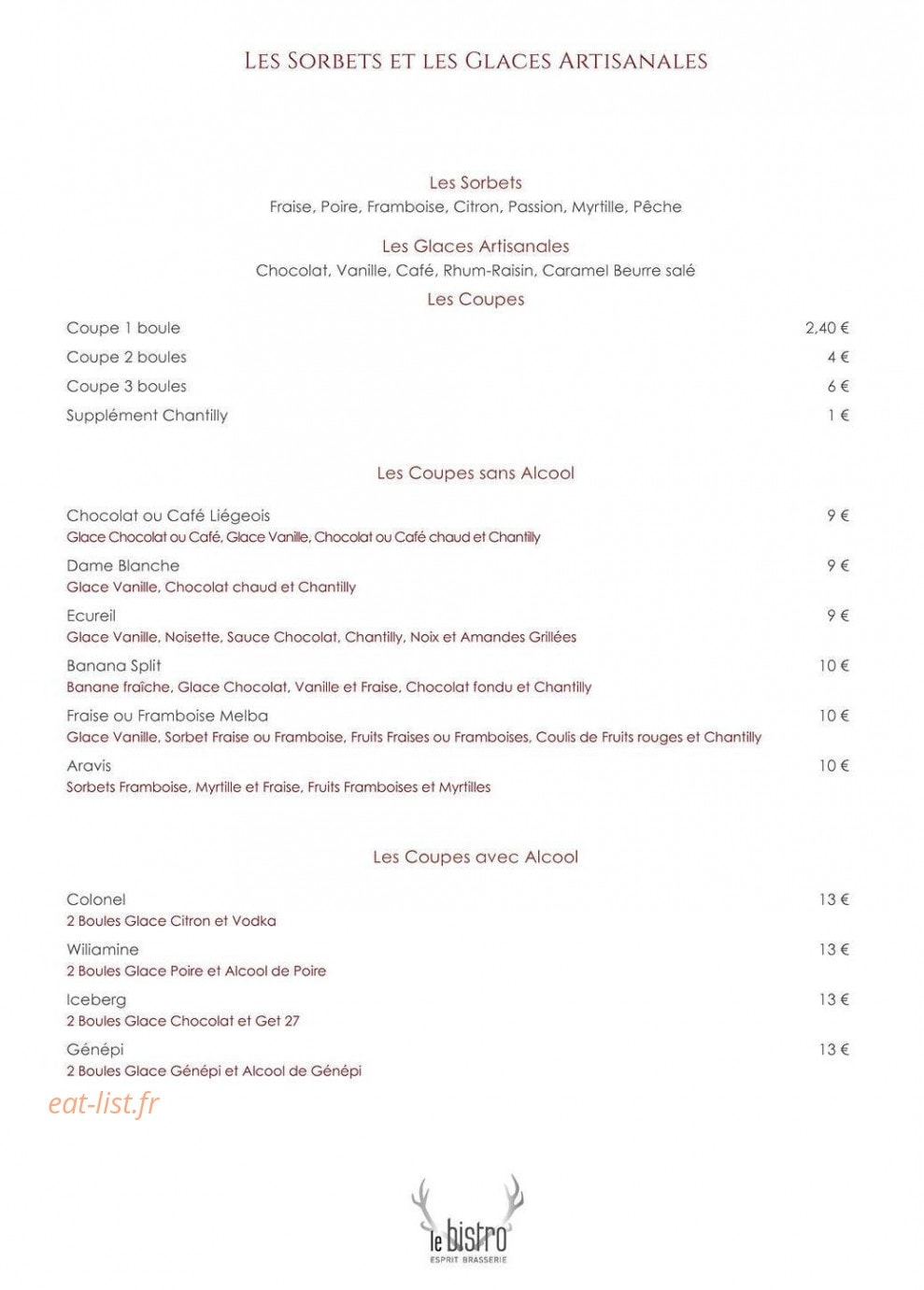 Le Bistro — carte page 7