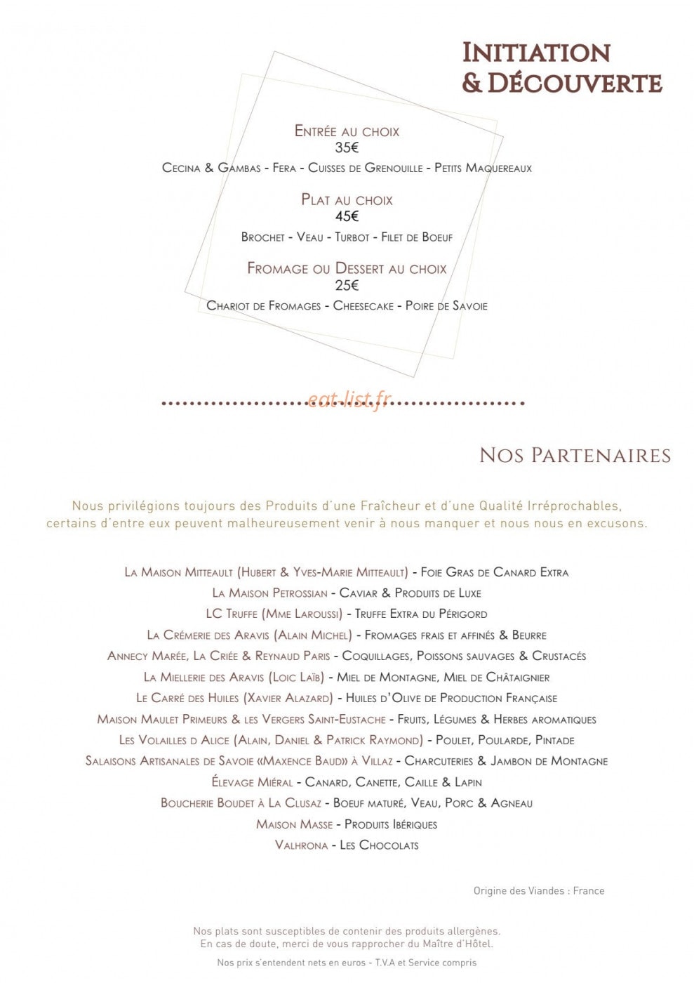 Le Cinq — carte page 8