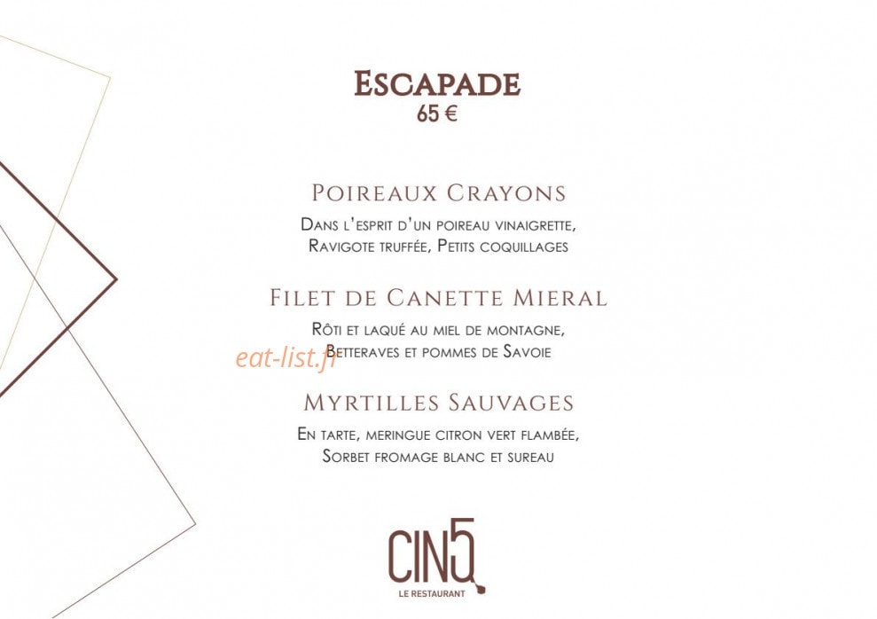 Le Cinq — carte page 9