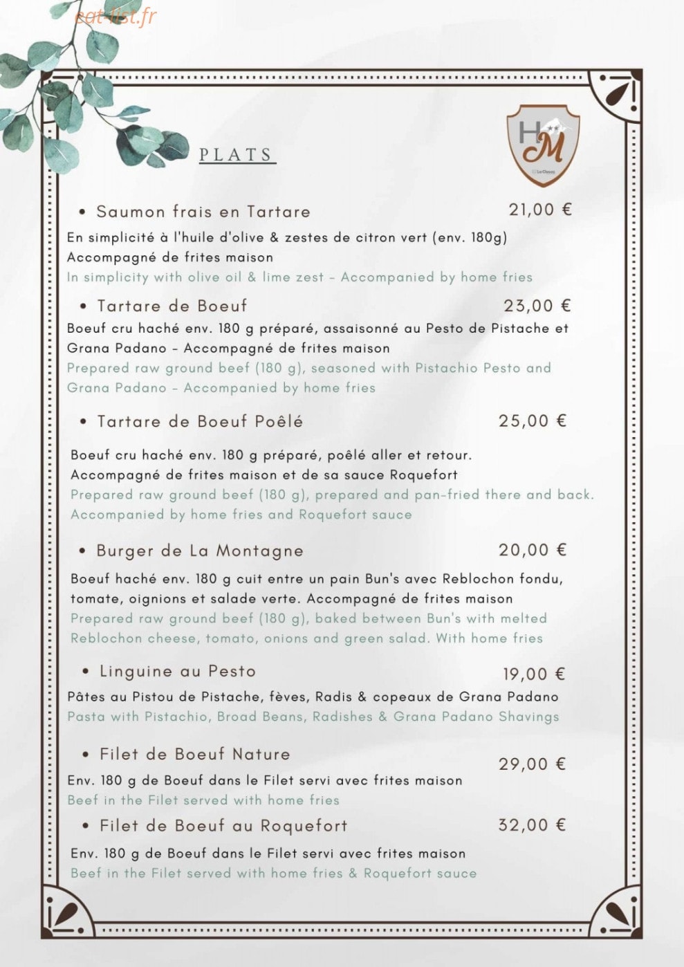 Le Petit Montagnard — carte page 2