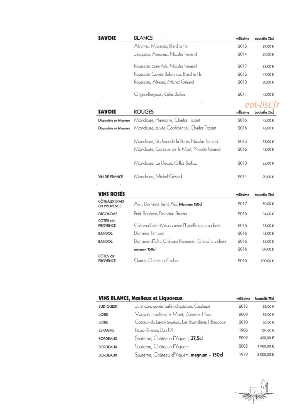Le Vieux Chalet — carte page 8
