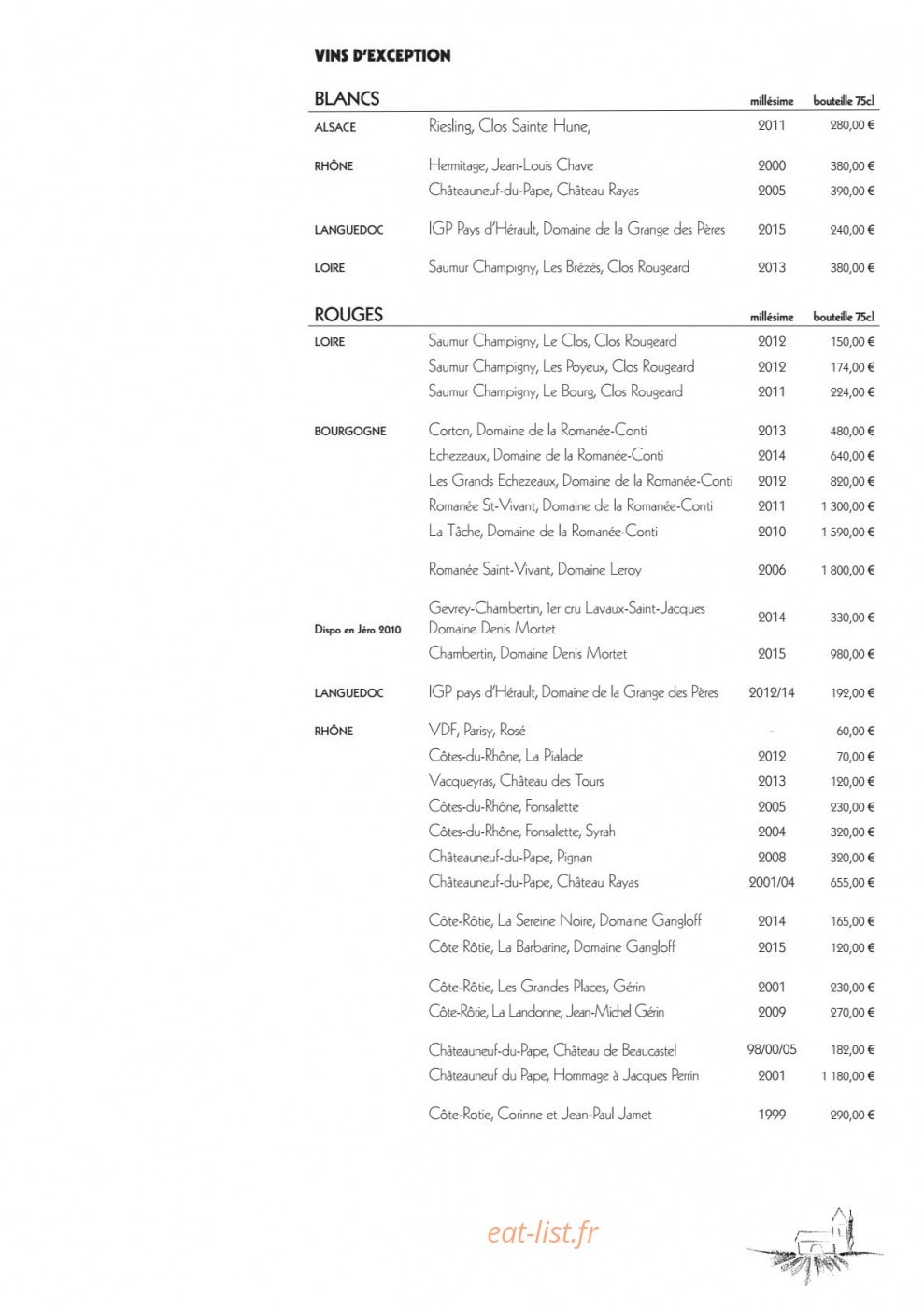 Le Vieux Chalet — carte page 11