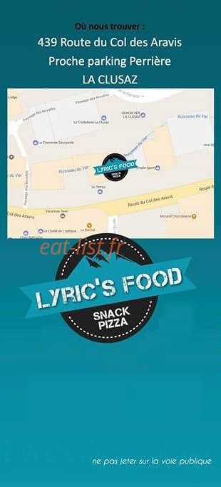 Lyric's Food — carte page 5