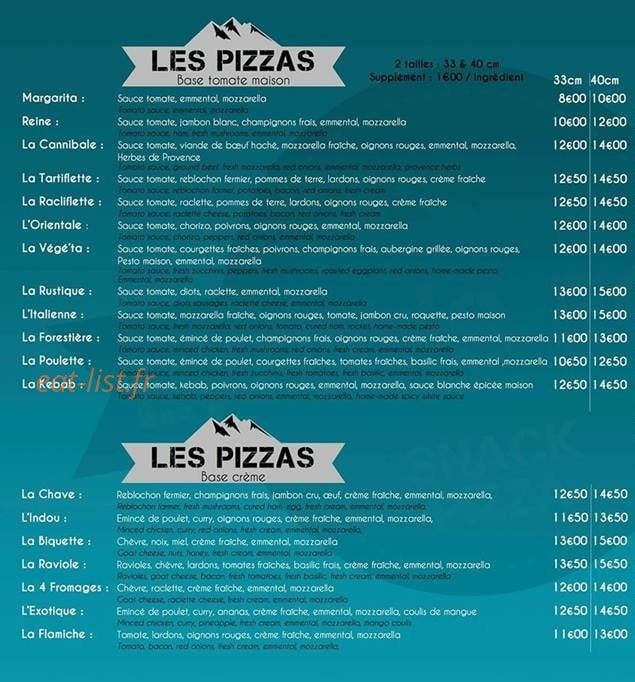 Lyric's Food — carte page 2