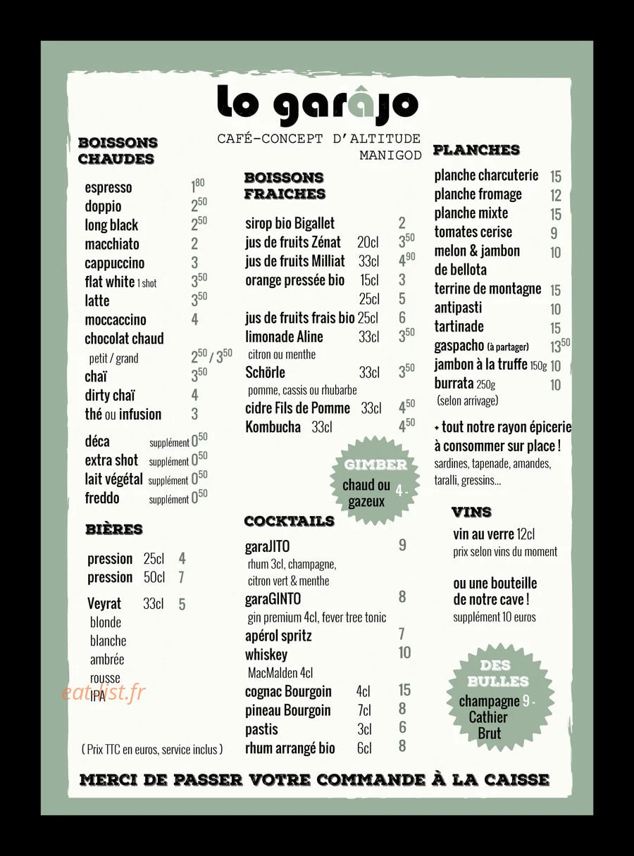 Lo Garâjo — carte page 1