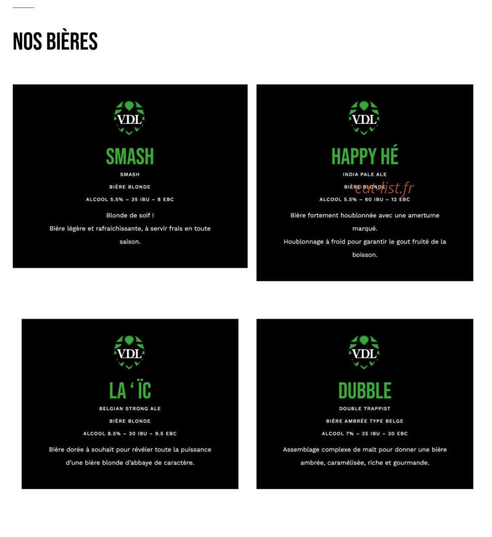 Brasserie VDL — carte page 4