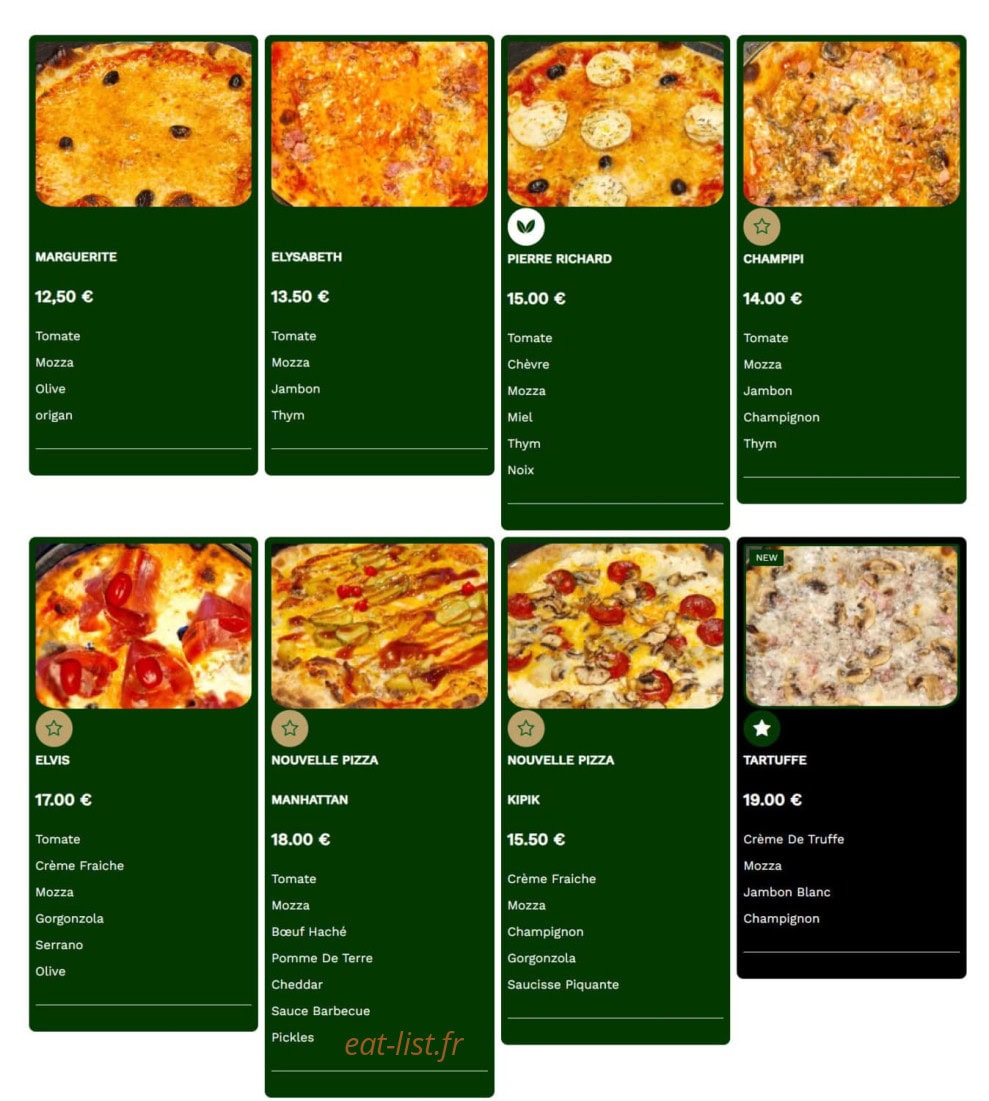 Brasserie VDL — carte page 1