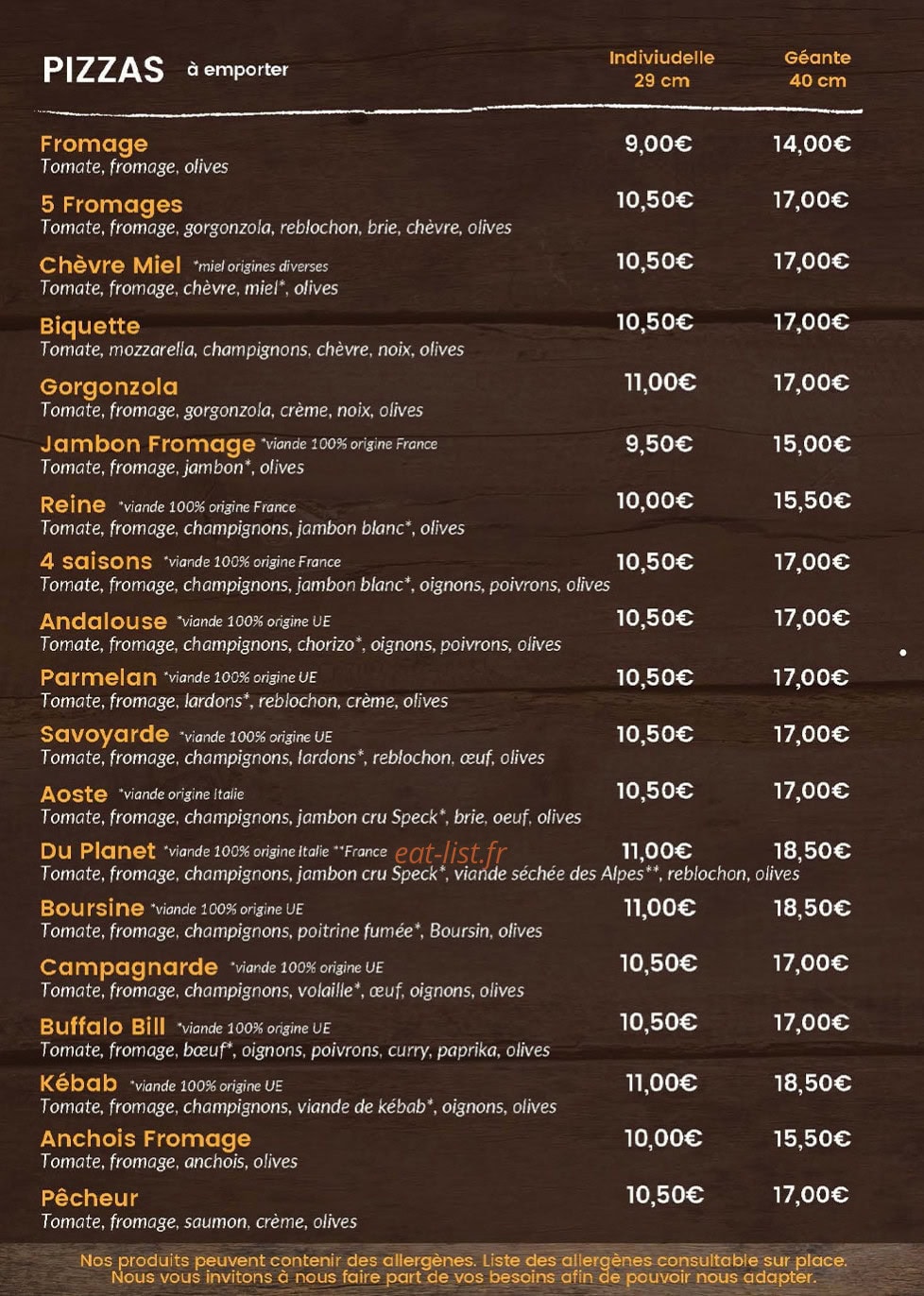 Pizza éclair — carte page 2