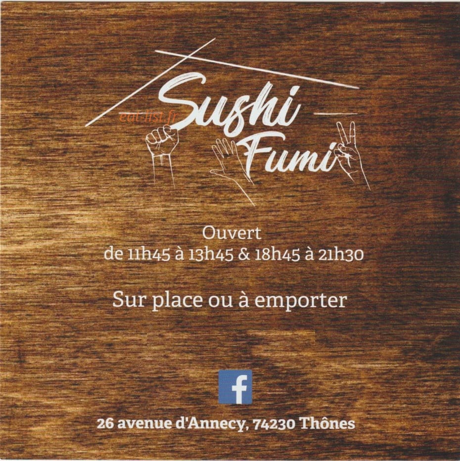 Sushi fumi — carte page 1